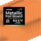 Hygloss Metallic Cardstock Sheets – 25 Shiny Red Copper Sheets, 8.5” x 11” - Sturdy 10 pt. – Metallic Foil Board Paper for Crafts, Scrapbooking, Posters & Decorations