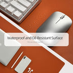 Wolaile PU Leather Desk Pad Blotter,Waterproof Orange Office Desk Mat for Women,Non-Slip Writing Desk Protector Large Mouse Pad,36x17inch