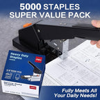 Deli Staples, Premium Heavy Duty Staples for Heavy Duty Staplers, 3/8'' Length, 70 Sheet Capacity, 100/Strip, 5000/Box