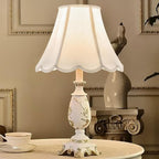 GOSO Bell Lamp Shades Set of 2 Medium Off White, Scalloped Lamp Shade for Table Lamp,Floor Lamps Replacement Braids with Petal Edges, 6×13×9.8 Inch Spider Easy Assembly Modern Art Decor for Bedroom