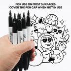 Buecs Permanent Markers, 60 Count Black Permanent Markers, Fine Point, Waterproof & Smear Proof Markers, Quick Drying, Office Supplies for School, Office, Home
