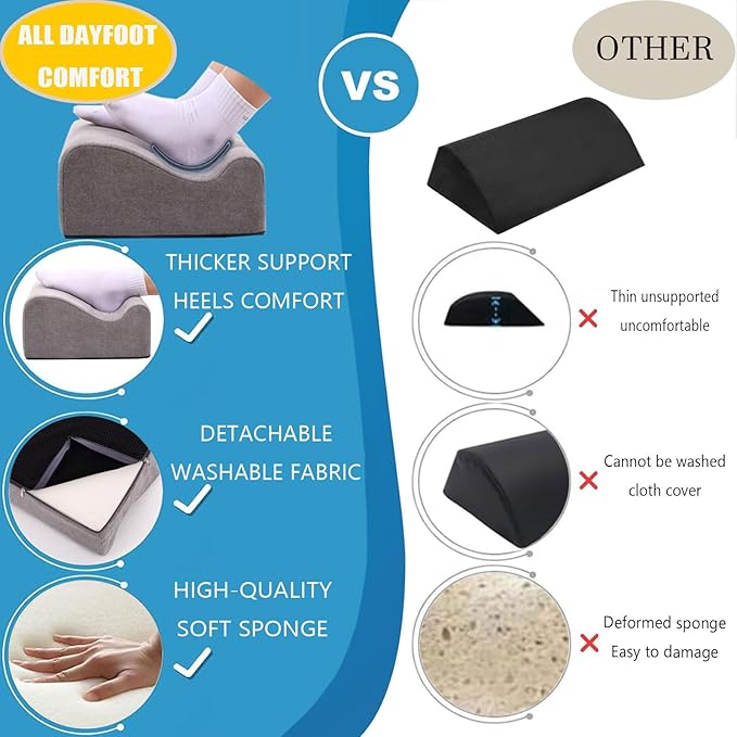 COMFelicify Foot Rest for Under Desk at Work, Ergonomic Under Desk Footrest with Washable Cover, Memory Foam Foot Stool for Office Chair & Gaming Chair, Back & Hip Pain Relief, Dark Gray