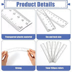 150 Pcs 6 Inch Ruler Clear Plastic Rulers Bulk for Classroom Flexible Small Straight Rulers with Inches and Centimeters Transparent Ruler First Day of School Gift for Students Back to School Office