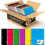 Rosmonde 1 Subject Graph Paper Spiral Notebook, 12 Pack, 70 Sheets (140 Pages), 8 x 10-1/2" Bulk 4x4 Spiral Bound Grid Notebooks, 3 Hole Punched Single Subject Quad Ruled Spiral Notebooks for School