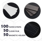 LLPT Magnetic Label Holder 2” x 1” 50 Packs C Channel 300g White Paper Cards Protective Film Strong Removable for Shelf White Board Toolbox Metal Wall Cabinet Drawer(MH2150)