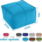 MeMoreCool Stuffed Round Pouf Ottoman Foot Rest, Floor Pouf Foot Stool with Soft Foam Chunk Filling, Small Round Ottoman Footstool Circle Footrest for Living Room