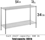 Regal Altair 18" Deep x 54" Wide x 34" Height Wire Shelving Kit | 2-Tier | NSF Commercial Storage Rack Unit
