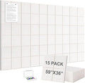 G Gamit Large Felt Wall Tiles Bulletin Board 59”x36”,Large Cork Board Alternative with 60 Pushpins, 15-Pack Felt Pin Board with 112 Safe Removable Adhesive Tabs for Home Office School (Oatmeal)