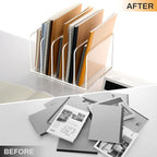 SANRUI Acrylic File Organizer, Clear Magazine File Holder Desk Organizer for Office Organization and Storage with 5 Vertical Compartments, Desktop Bookshelf for Home Office Organization