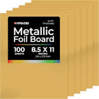 Hygloss Metallic Cardstock Sheets – 100 Matte Gold Sheets, 8.5” x 11” - Sturdy 10 pt. – Metallic Foil Board Paper for Crafts, Scrapbooking, Posters & Decorations