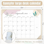 Gannyfer Large Desk Calendar 2025-2026 with Desktop Mat,22" x 17" Desktop Pad Calendar, 18 Month Table Calendar from July 2025 to Dec 2026, Office Supplies Perfect for Home School and Office - Gray
