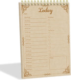 Tlenpo Daily To Do List Notebook 60 Sheets Vintage kraft paper, 5.1 x 7 In, Calendar and Organizer, Spiral Daily Planner Notebook for Office Note and Todo Organization, Retro Yellow
