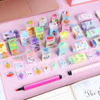 100PCS Cute Animal Erasers for Kids, Count Bulk Pack, Assorted Designs, Back to School Supplies