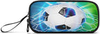 BOENLE Soccer Football on Field Pencil Case Box Boys Girls Large Pencil Pouch with Zipper Compartments Big Capacity Stationery Pen Bag Organizer for Kids Teens Adults School