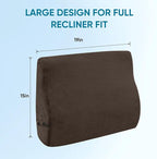 AHUAWA Back Support Pillow for Recliner Chair, Memory Foam Couch Back Cushions Ergonomic Large Lumbar Support Pillow for Lower Back Pain Relief, with Soft Velvet