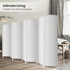 Cocosica Folding Room Divider, Weave Fiber Privacy Screen, Extra Wide Room Screen Divider Separator, Decorative Separation Wall Divider, Freestanding Room (8-Panel)
