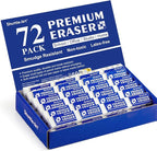 Erasers, Shuttle Art 72 Pack Premium Erasers Bulk, White Eraser Classroom Set for Kids Teachers as School and Office Supplies