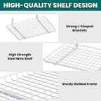 EVERHANGER Garage Wall Shelves 12x24 Inch, Wall Mounted Storage Shelf, Metal Shelf Rack, Heavy-Duty Shelf Organizer 2 Pack, White
