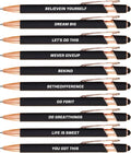 10pcs Inspirational Pens Set Stylus Pens Design Black Ink Smooth Writing Pens No Smudge Office Essentials Inspirational Quotes Engraving Pen for Employee Benefits and Team Rewards Motivational Gifts