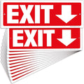 iSYFIX Exit Signs - 12 Pack 12x4 Inch Directional Down Arrow Signs, 40 mil Polystyrene Plastic, UV Laminated, Scratch & Fade Resistant, Waterproof - Ideal for Office, Theater, School, Business