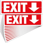 iSYFIX Exit Signs - 12 Pack 12x4 Inch Directional Down Arrow Signs, 40 mil Polystyrene Plastic, UV Laminated, Scratch & Fade Resistant, Waterproof - Ideal for Office, Theater, School, Business