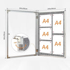 Enclosed Bulletin Board,Outdoor Weatherproof, Display Case Message Board with Acrylic Locking Door, Felt Grey,Aluminum Frame,36x24 Inch (5xA4)