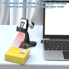 Laser Wireless Handheld Barcode Reader with Stand Bluetooth & 2.4Ghz and USB Wired 3 in 1 Working 1800mAh for Computer POS, Handheld 1D Bar Code Reader for Warehouse Library Supermarket