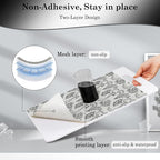ALIUNI Drawer and Shelf Liner, Non-Slip Kitchen Cabinet Liners Non-Adhesive Thick Strong Grip Waterproof Washable Mats Protect Dresser Shelves Cupboard Bathroom Cabinets, Boho: Floral, 18 in X 10 FT