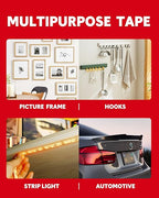 HitLights Double Sided Tape Heavy Duty, 1/2 in x 50 ft, Adhesive Mounting Tape Waterproof, Strong Double Stick Foam Tape for Walls Poster Automotive Outdoor Home (Pack of 1)
