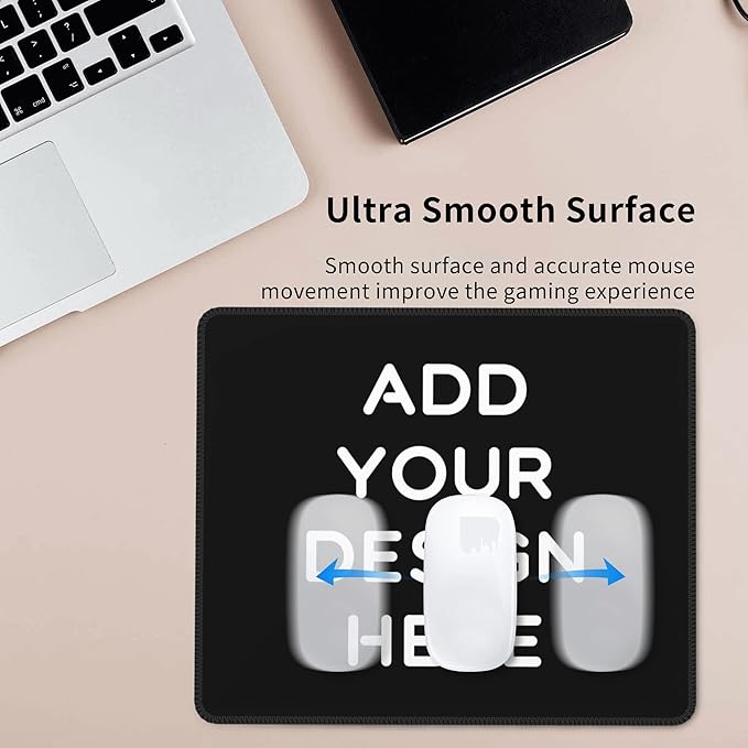OHORTEB Custom Mouse Pad with Photo, Personalized Image Text Laptop Desk Mat, Customized Non-Slip Waterproof Desk Writing Pad for Office Home (Custom, 8.3in x 10.3in)