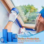 NEOACT 10 Rolls Blue Painters Tape 3 Inches, 55 Yards Multi-Surface Masking Tape Bulk Blue Wide Roll,No Residue Painters Tape for Wall Painting,Packing,DIY Crafts,3 Inch x 55 Yards(550 Yards Total)