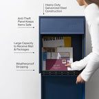 Wall Mount Mailbox - Large, Anti-Theft Locking Mailbox, Weatherproof Mailboxes for Outside The House, 18.5" H x 15" L x 7.5" D - (Malbec)