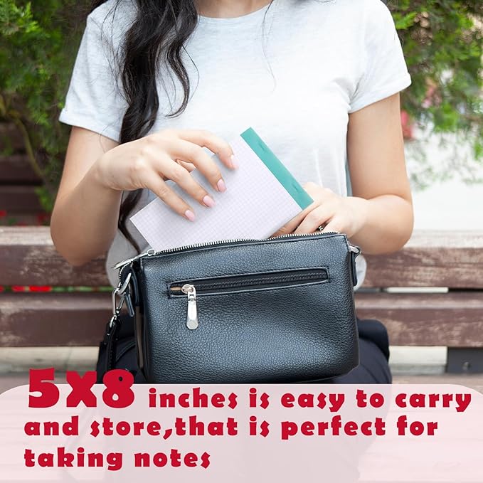 Jetec Small Graph Paper Notepad 5 x 8 Inch Mini Notebook Double Sided Memo Pads Back to School Supply Pocket Notepad Assorted Colors 50 Sheets Graph Paper Notebook(Grid(5x5),16 Pcs)