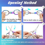 2 PCS Stainless Steel Mini Folding Scissors, Safety Pocket-Sized Multipurpose Scissors with Keychains for Travel, Home, Office, Crafts, Sewing & Nurse Accessories (Colored)