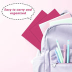 Two Pocket Folders, RAZCC 50 Pack 2 Pocket Folders Fit Letter Size Paper, Paper Folders with Pockets for School Office Business Home (Magenta)