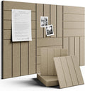 Large Felt Bulletin Board 36"x24" Cork Board Alternative - 6 Pack with 40 Safe Removable Adhesive Tabs, Cork Boards for Walls for Home Office Classroom Pin Board-Earth Brown