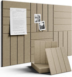 Large Felt Bulletin Board 36"x24" Cork Board Alternative - 6 Pack with 40 Safe Removable Adhesive Tabs, Cork Boards for Walls for Home Office Classroom Pin Board-Earth Brown