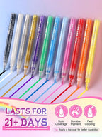 EBANKU Nail Art Pens Set, 12 Colors 3D Nail Polish Pens Acrylic Paint Pens Nail Markers for Nail Art Drawing Painting Manicure Tools Nail Design Kit Home Nail Salon DIY, 0.7MM