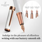 Ellington Pens Luxury Fountain Pen Set - Smooth Fine Nib - Includes 3 Ink Cartridges, Refillable Ink Converter, Gift Box - Fountain Pens For Writing, Calligraphy, Journaling, Sketching (Alpine Rose)