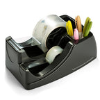 Officemate Recycled 2-in-1 Heavy Duty Tape Dispenser, 1" and 3" Cores, Black (96690)