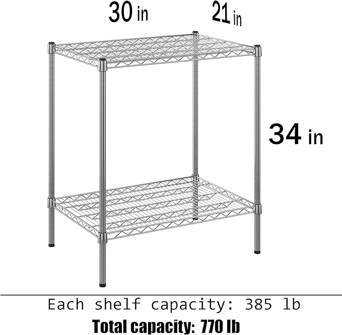 Regal Altair 21" Deep x 30" Wide x 34" Height Wire Shelving Kit | 2-Tier | NSF Commercial Storage Rack Unit