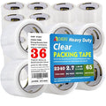 APORNI Clear Packing Tape Heavy Duty Refill Rolls Sealing Great for Packing Box Shipping and Moving Supplies Packaging 36 Rolls 1.88" x 65 Yards 3" Core 2.7 Mil Thick Adhesive