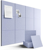 Fluxynara Large Felt Bulletin Board 48" x 36" Cork Board Alternative-12 Pack with 70 Safe Removable Adhesive Tabs, Cork Boards for Walls Cork Board for Home Office Classroom Pin Board-Soft Periwinkle