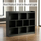 DIYART Black Bookshelf, Wood Bookcase with 3 Tier Open Shelves, 10-Cube Minimalist Storage Shelf for Living Room, Bedroom, 55.1" W x 42.5" H