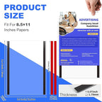 2 Pack 8.5'' x 11'' Inch Magnetic Sign Holders, Rigid Print Protectors, Paper Holder With Adhesive Tape, Plastic Document Holder For Posters Letter Paper Picture, Wall Mount Magnetic Frame for Refrigerator Window, Door, Home, Office, and Store