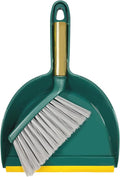 BSMstone Small Broom with Dustpan Combo Set Mini Broom and Brush Set Hand Sweeper for Cleaning Desk Office Kitchen Pet Nest (Green)
