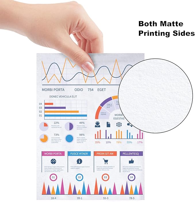 Uinkit 100 Sheets Matte Presentation tabloid paper 11x17 matte Double Sided 37lb Brochure Photo Paper 6.5Mil for laser and Inkjet Printers