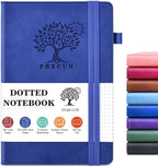 PERCUN Dotted Journal Notebook for Men & Women, 160 Pages Dot Grid notebook for Note Taking, Bullet Journaling Notebook for Work, School, Travel, Writing, A5 Hardcover 5.9" x 8.5" (Navy)
