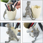 Banllis Cute Pencil Holder Funny Dinosaur Desk Accessories,Pen Organizer for Home and Office Decorative Supplies,Decor Toothcup,Resin Gift for Man and Women