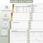 EMSHOI 2026 Planner Weekly and Monthly, Week on One Page with Notes, A5 (5.7"x8.3"), Jan-Dec 2026 Calendar Agenda with Monthly Tabs, Note Pages, 100GSM Thick Paper, Flexible Cover, Light Green